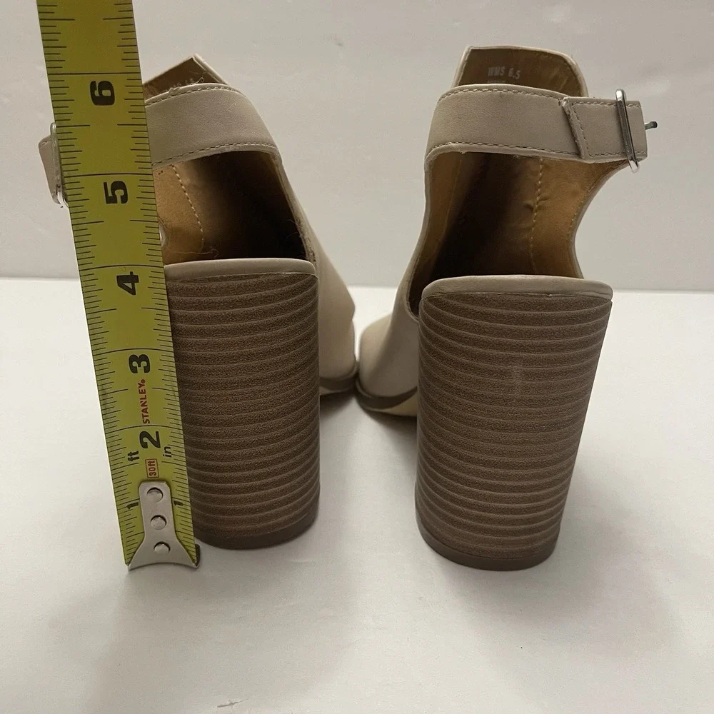 DV Dolce Vita‎ Women's 6.5 Birdie Taupe Ankle Boot Bootie Open Toe Chunky Heel